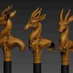 gazelle Head Gentleman Knob Walking Cane