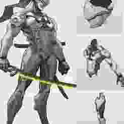 Genji Overwatch 2 Cosplay Foam Armor Template | Pepakura PDO File for EVA Crafting