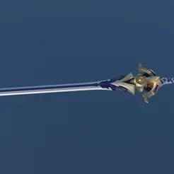 Genshin impact Albedo Sword Cin­na­bar Spin­dle model 3d print 3D print model