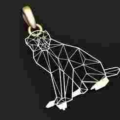 geometric cat pendant 3D printable model
