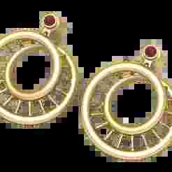 Geometric Circle Hoop Earrings – 3D Printable Jewelry Model
