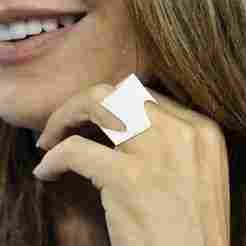 Geometric Cube-Cylinder Ring STL File 3D Printed Minimalist Jewelry Modern Sculptural Design