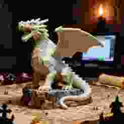 Geometric Dragon STL Figurine 3D Print Fantasy Tabletop RPG