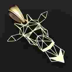 geometric giraffe pendant 3D printable model