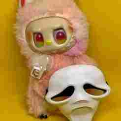 Ghostface Mask & Knife Accessory Set for Labubu