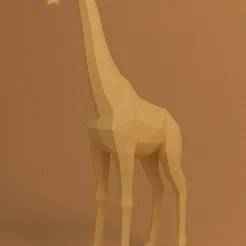 Giraffe Low Poly 3D Model | Polygonal Tall Animal Sculpture for 3D Printing