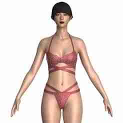 Girls Bikini With Printed V2  | Marvelous / Clo3d / obj / fbx