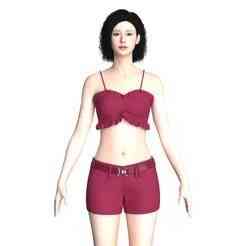 Girls Bralette With Shorts | Marvelous / Clo3d / obj / fbx