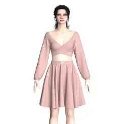Girls Crop Top With Skirt | Marvelous / Clo3d / obj / fbx