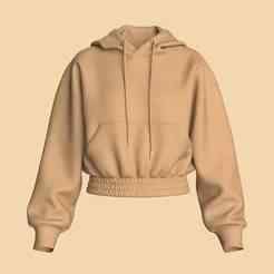 Girls Cropped-Hoodie | Marvelous / Clo3d / obj / fbx