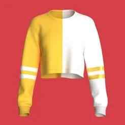 Girls Cropped Sweatshirt  | Marvelous / Clo3d / obj / fbx