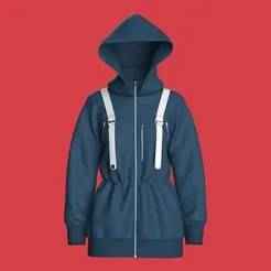 Girls Hooded Jacket | Marvelous / Clo3d / obj / fbx