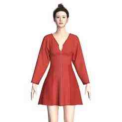 Girls Zipper Short Dress | Marvelous / Clo3d / obj / fbx