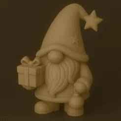 Gnome with Star Hat & Gift STL