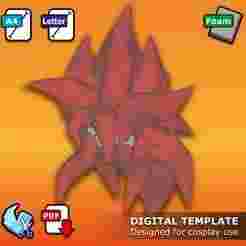 Gogeta Ssj4 Wig - Pepakura 3D Template
