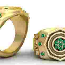 Gold Aquamarine Ring