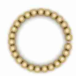 Gold Beaded Bracelet with Diamond Accents