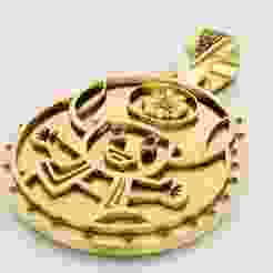 gold cartoon pendant  3D printable model