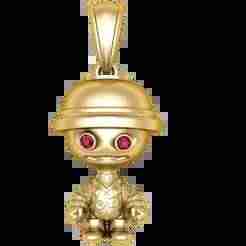 gold character pendant
