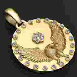Gold eagle pendant 3D printable model