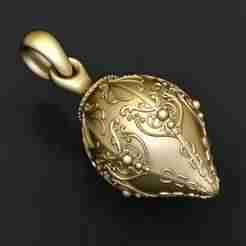 gold egg pendant 3D printable model
