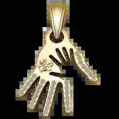 gold hand-shaped pendan