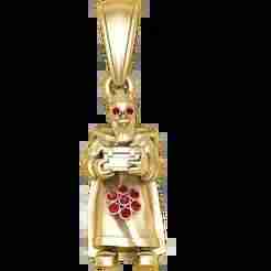 gold hooded figure pendant