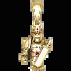 Gold King Warrior Pendant