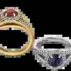 GOLD MOTIF 3D RING