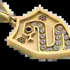 Gold Snake Shield Pendant 3D Printable Jewelry Model