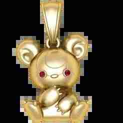 gold teddy bear pendant