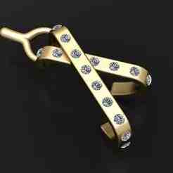 Golden Awareness Ribbon Pendant