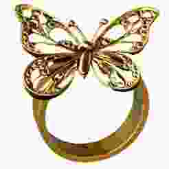 Golden Butterfly Elegance Ring