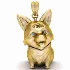Golden Cute Dog Baby Pendant