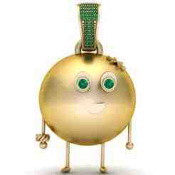 Golden Emerald Orb Character 3D Printable Model