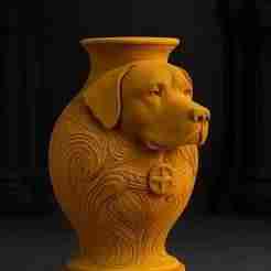 Golden Labrador Vase – Artistic Dog-Shaped Decorative 3D Model