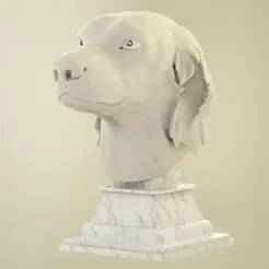 Golden Retriever 3D bust with base - STL file