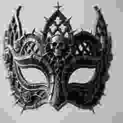Gothic Carnival-Style 3D Mask for Display