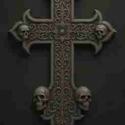 Gothic cross skulls