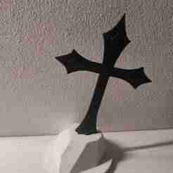 Gothic Cross stuck in Stone (Low Poly)