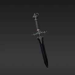Gothic Hunter's Edge Mini Prop - Realistic Fantasy Sword Charm for 3D Printing
