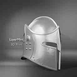 Gothic Knight Helmet with Ornamental Engravings