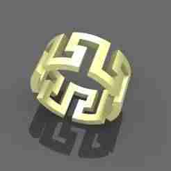Greek Key Band Ring – Classic Minimalist Style