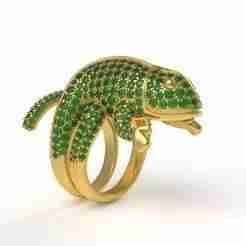 Green Diamond Chameleon Rings