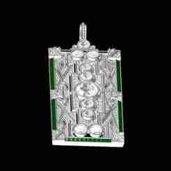 Green Vintage Style Filigree Pendant