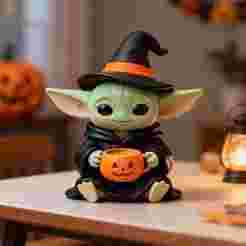 Grogu Witch Halloween Figurine | Baby Yoda 3D Print STL File