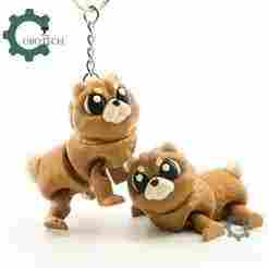 Grumpy Fluffy Chow Chow Dog Articulated Keychain - Cute Backpack Keychain