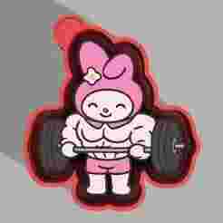 💪🌸 Gym Hello Kitty – Freshie, Keychain, Resin & Candle Mold