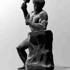 H46 a man chisels himself free