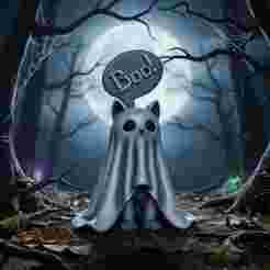 Halloween Boo! cute Ghost Cat